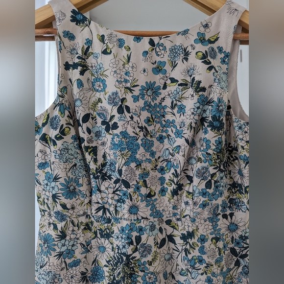 Loft Floral Dress 100% Cotton Fully Lined Size 2 Petite - Picture 3 of 4